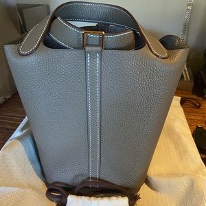 BNIB Hermes Etoupe Picotin 18 Gold HW